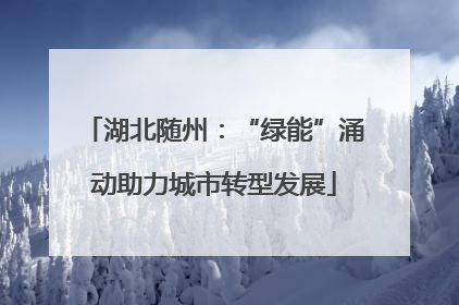湖北随州：“绿能”涌动助力城市转型发展