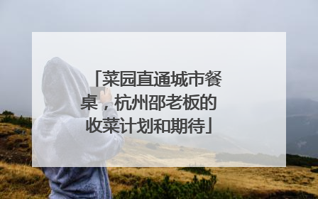 菜园直通城市餐桌，杭州邵老板的收菜计划和期待