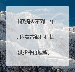 获提拔不到一年，内蒙古银行行长洪少平再履新