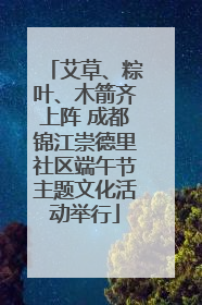 艾草、粽叶、木箭齐上阵 成都锦江崇德里社区端午节主题文化活动举行