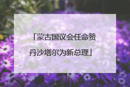 蒙古国议会任命赞丹沙塔尔为新总理