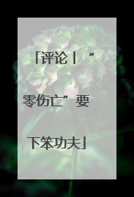 评论丨“零伤亡”要下笨功夫