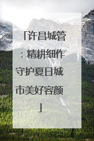 许昌城管：精耕细作守护夏日城市美好容颜