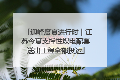迎峰度夏进行时｜江苏今夏支撑性煤电配套送出工程全部投运