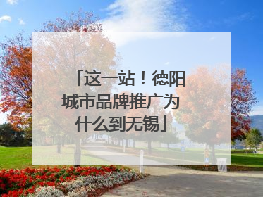 这一站！德阳城市品牌推广为什么到无锡