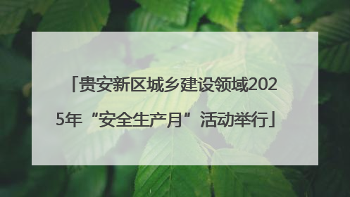 贵安新区城乡建设领域2025年“安全生产月”活动举行