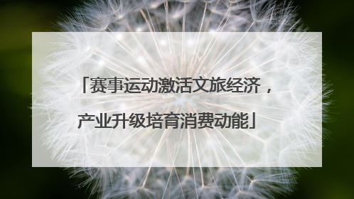 赛事运动激活文旅经济，产业升级培育消费动能