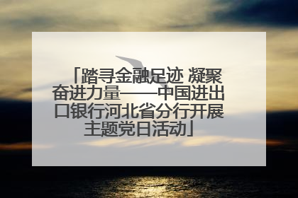踏寻金融足迹 凝聚奋进力量——中国进出口银行河北省分行开展主题党日活动