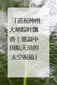 遥祝神州大地粽叶飘香｜重温中国航天员的太空祝福