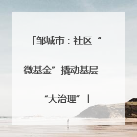 邹城市：社区“微基金”撬动基层“大治理”