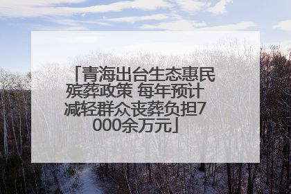 青海出台生态惠民殡葬政策 每年预计减轻群众丧葬负担7000余万元