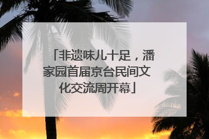 非遗味儿十足，潘家园首届京台民间文化交流周开幕