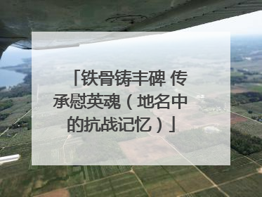 铁骨铸丰碑 传承慰英魂（地名中的抗战记忆）