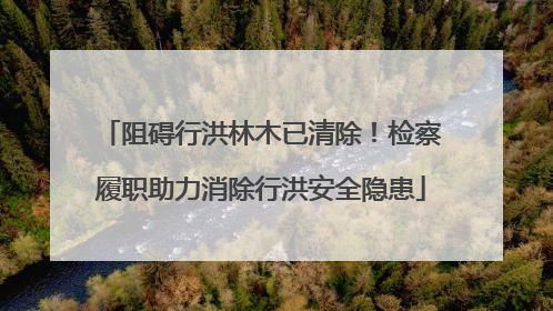 阻碍行洪林木已清除！检察履职助力消除行洪安全隐患