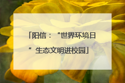 阳信：“世界环境日”生态文明进校园