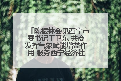 陈振林会见西宁市委书记王卫东 共商发挥气象赋能增益作用 服务西宁经济社会高质量发展