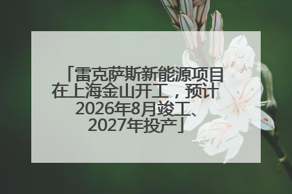 雷克萨斯新能源项目在上海金山开工，预计2026年8月竣工、2027年投产
