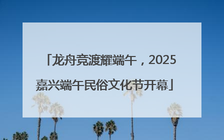 龙舟竞渡耀端午，2025嘉兴端午民俗文化节开幕