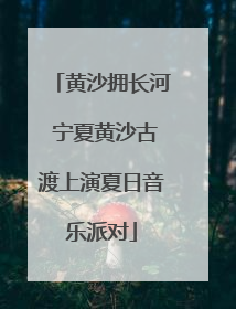 黄沙拥长河 宁夏黄沙古渡上演夏日音乐派对