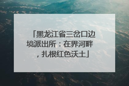 黑龙江省三岔口边境派出所：在界河畔，扎根红色沃土