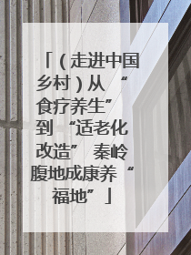 （走进中国乡村）从 “食疗养生” 到 “适老化改造” 秦岭腹地成康养“福地”