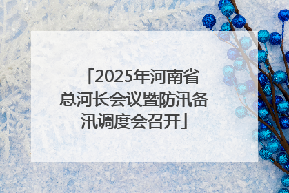 2025年河南省总河长会议暨防汛备汛调度会召开