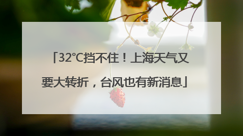 32℃挡不住！上海天气又要大转折，台风也有新消息