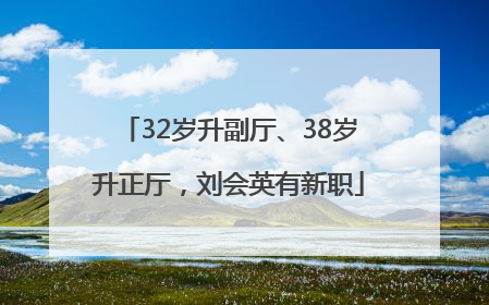32岁升副厅、38岁升正厅，刘会英有新职