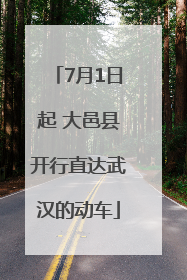 7月1日起 大邑县开行直达武汉的动车