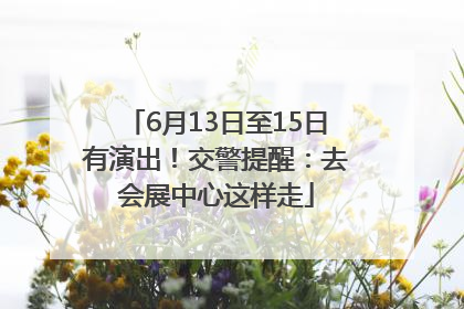 6月13日至15日有演出！交警提醒：去会展中心这样走
