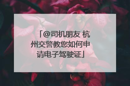 @司机朋友 杭州交警教您如何申请电子驾驶证